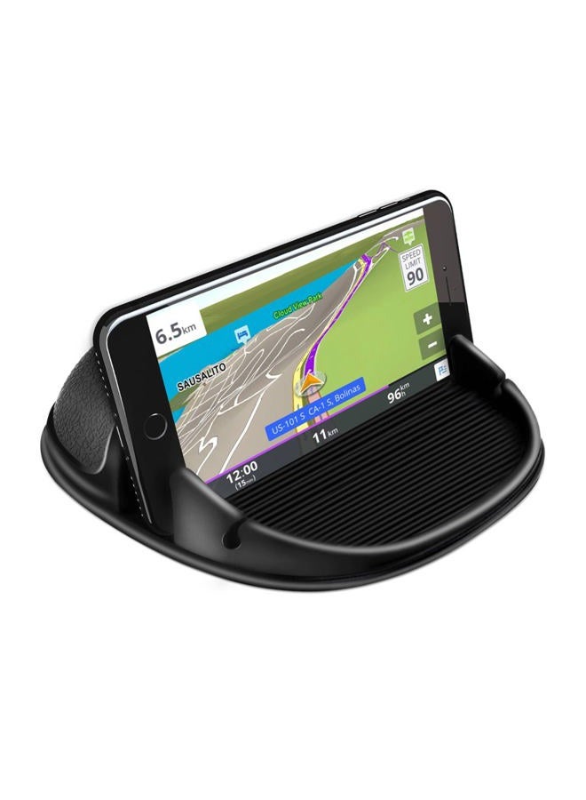 Loncaster Car Phone Holder, Car Phone Mount Silicone Car Pad Mat for Various Dashboards, Slip Free Desk Phone Stand Compatible with iPhone, Samsung, Android Smartphones, GPS Devices and More, Black - Image 1