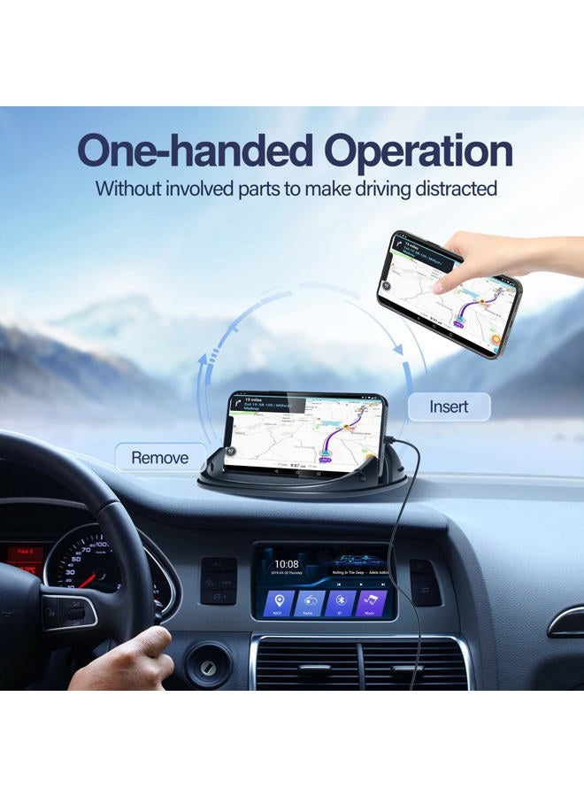 Loncaster Car Phone Holder, Car Phone Mount Silicone Car Pad Mat for Various Dashboards, Slip Free Desk Phone Stand Compatible with iPhone, Samsung, Android Smartphones, GPS Devices and More, Black - Image 3