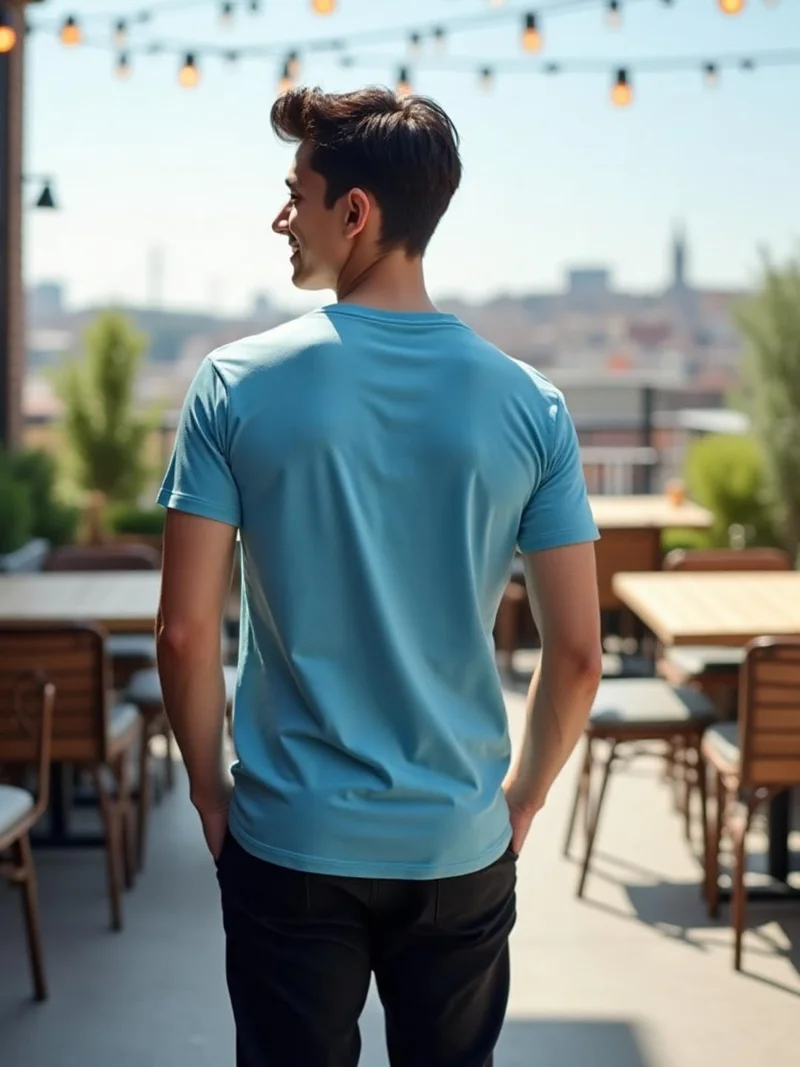 Nobero  Men's Blue Cotton Regular Fit T-Shirt for Men for Men | Best Price UAE