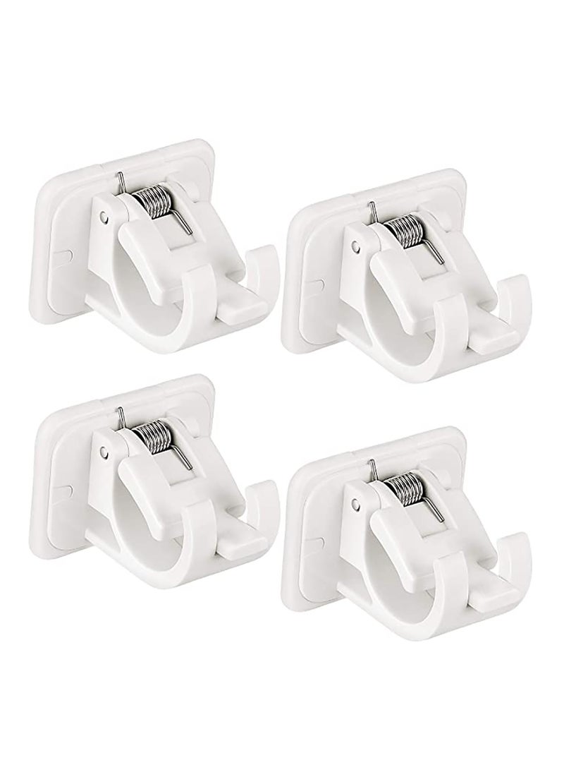 8 Pieces Self Adhesive Curtain Rod Bracket Drapery Hook Holders Fixing Rod Holder Curtain Pole Wall Brackets Towel Rod Hooks for Home Bathroom and Hotel Use - Image 1