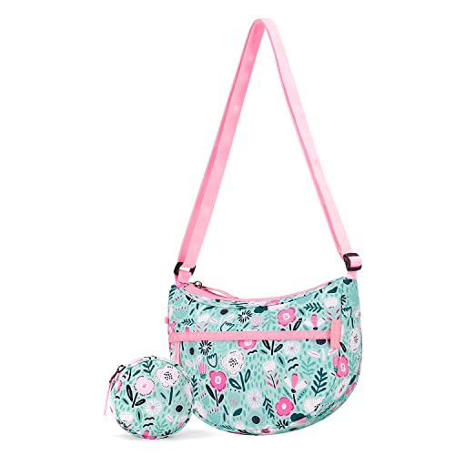 Choco Mocha Girls Purse, Kids Purse for Girls 4-6 6-8 8-10 10-12 Girl Pocketbooks Crossbody Purses with Matching Coin Wallet 4 5 6 7 8 Year Old Girl Birthday Christmas Gifts, Floral Green - Image 1