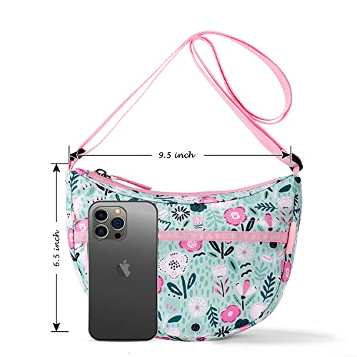 Choco Mocha Girls Purse, Kids Purse for Girls 4-6 6-8 8-10 10-12 Girl Pocketbooks Crossbody Purses with Matching Coin Wallet 4 5 6 7 8 Year Old Girl Birthday Christmas Gifts, Floral Green - Image 4