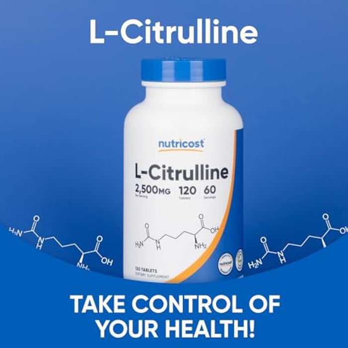 Nutricost L-Citrulline 2500mg Per Serving, 60 Servings, 1250mg Per Tablet, 120 Tabs - Non-GMO and Gluten Free Supplement - Image 5