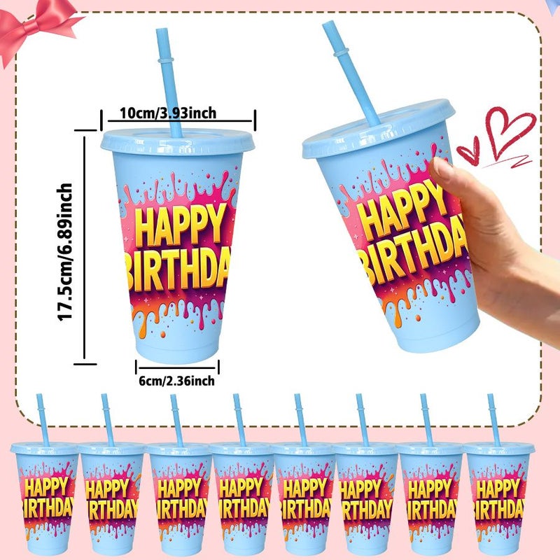 10pcs 26oz 780ml Reusable White Colored Plastic Cup Set With Lid And Straw For Birthday Party Picnic Outdoor Sports Gym Cold Drinks Bride Shower Girls Trip New Year Event - Image 3
