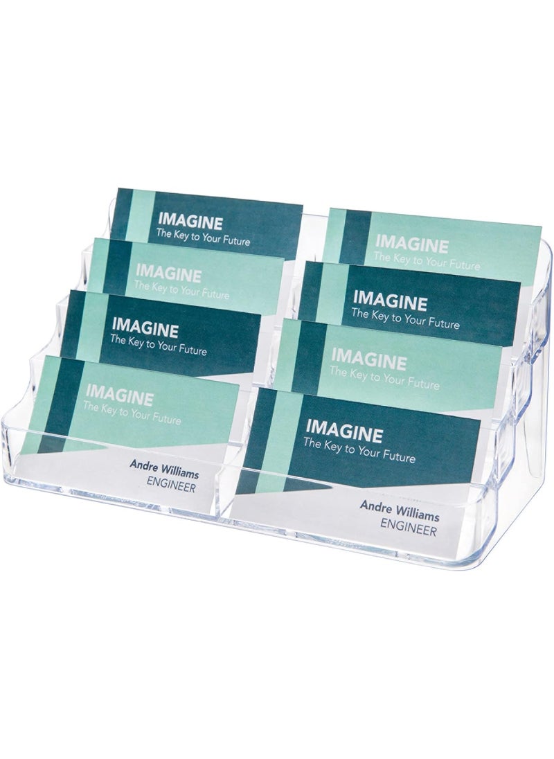 Deflecto DeflectO 8Compartment Business Card Holder 3 78H x 7 78W x 3 58D Clear  - Image 3
