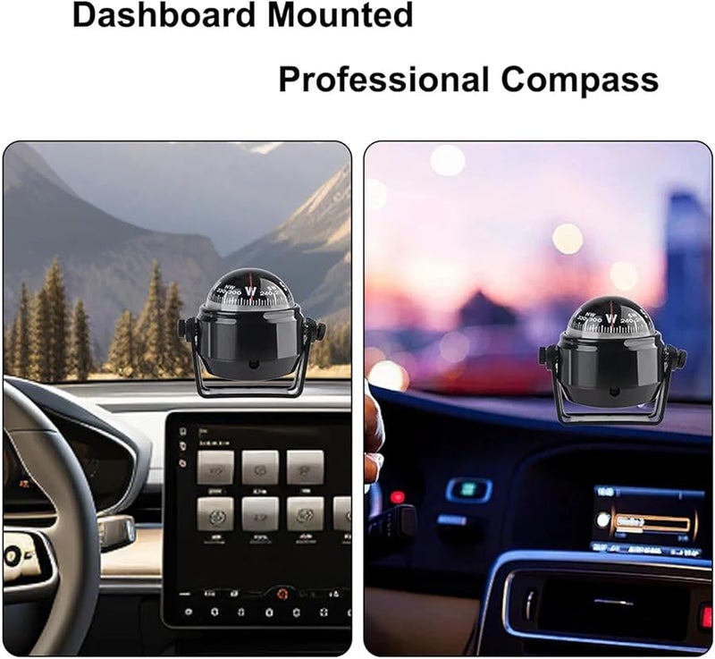 بلاك بوت كومباس 2 قطعة مقياس ملاحة إلكتروني للسيارة زخرفة محورية للموضع - Image 4