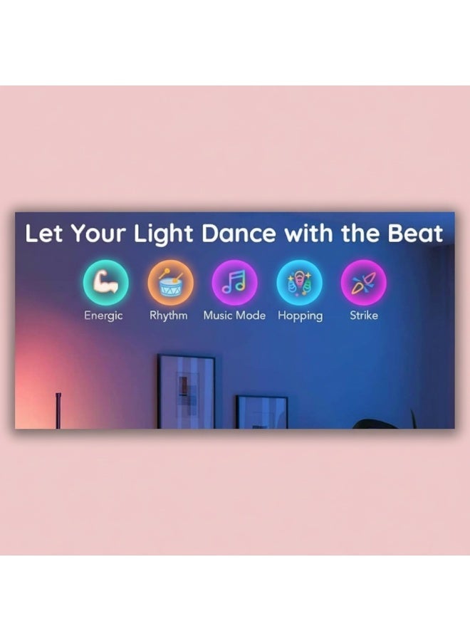 Dunekart Corner Floor Lamp with Smart RGB LED Lighting, Dimmable and Color-Changing with Music Sync, APP Control, and Remote – 56” Standing Lamp for Living Room, Bedroom, Parties, and Holidays - Image 4