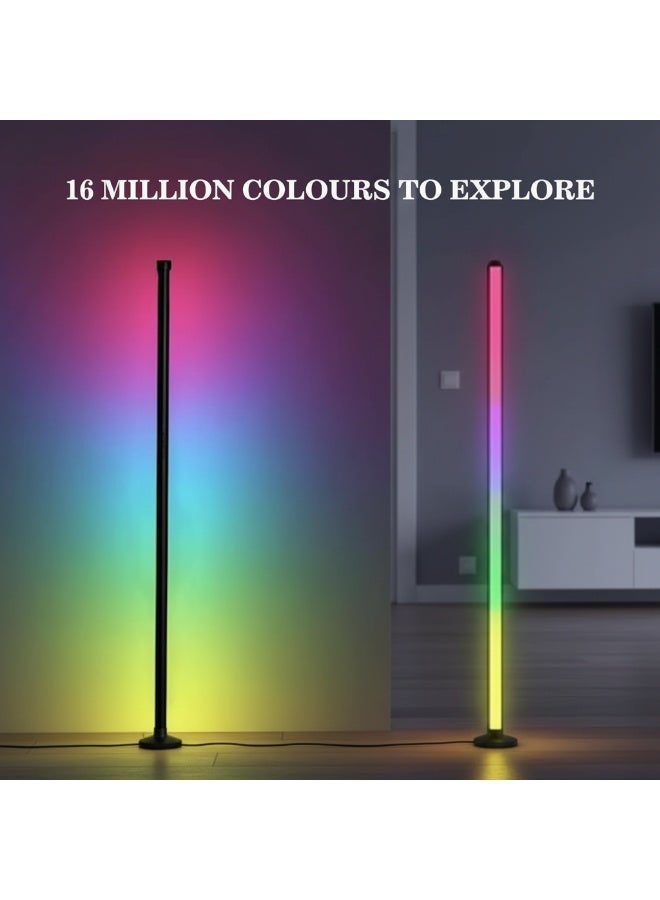 Dunekart Corner Floor Lamp with Smart RGB LED Lighting, Dimmable and Color-Changing with Music Sync, APP Control, and Remote – 56” Standing Lamp for Living Room, Bedroom, Parties, and Holidays - Image 2