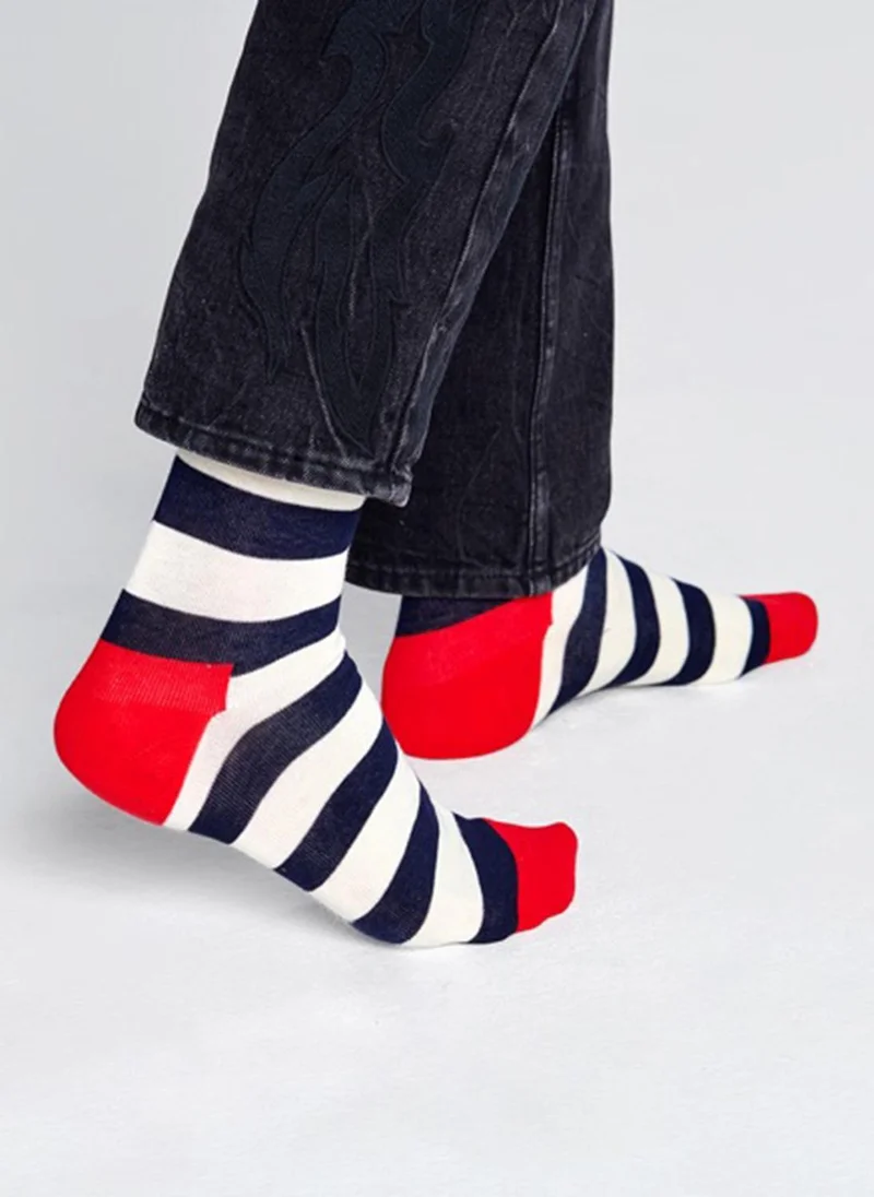 Happy Socks STRIPE SOCK White/Navy