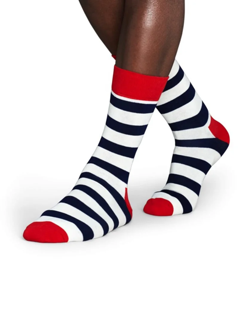 Happy Socks STRIPE SOCK White/Navy