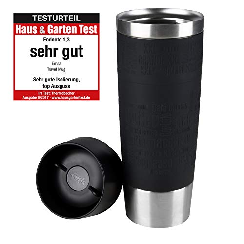 EMSA Germany: Travel Mug Grande - Premium High Performance German Engineered Thermos Vacuum Flask Tumbler, 17oz, Black - Image 2