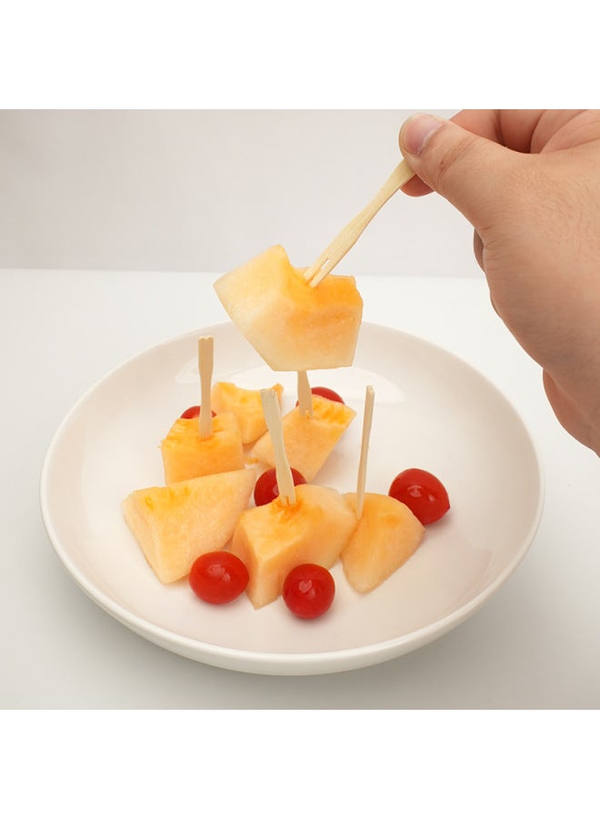 Disposable Fruit Fork Bamboo  KTV Bar 100 Independent Bags Canned Two-tooth Fork Fruit Sign-Specifications:7mm×8.8cm100 Pieces/bag  - Image 4