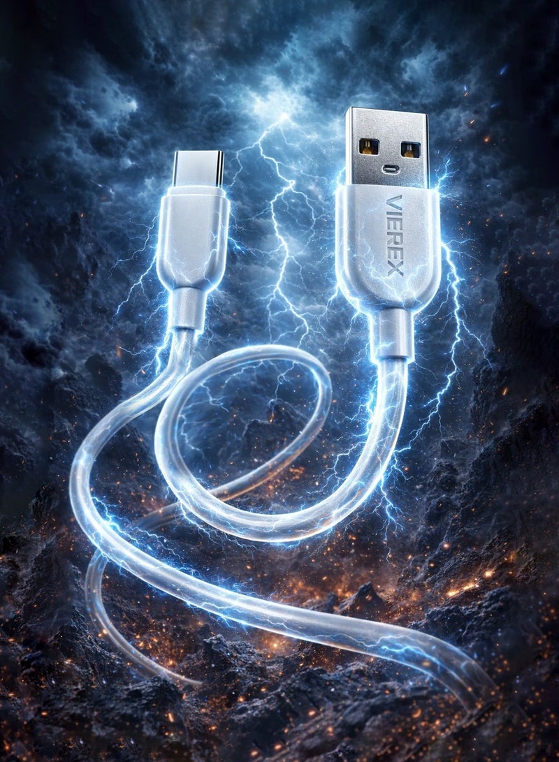 Vierex VC-3 Fast Charging USB Type-C Cable 2.4A Long Charging &  Data Sync Cable 480Mbps, 3m - Image 3