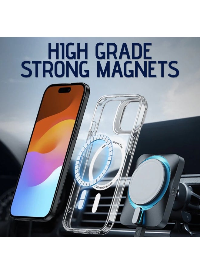 iPhone 15 Case Cover, Camera Control Capture Button, Built-in Stash Stand Phone Case, Compatible with MagSafe, Camera Kickstand Protective Case