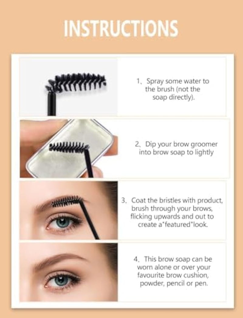 Eyebrow Wax Clear Brow Gel - All Day hold Waterproof Clear Eyebrow Gel, Lift & Freeze Brow Soap for Brow Lamination Effect, Eye Brow Wax Without Residue (pink) - Image 4
