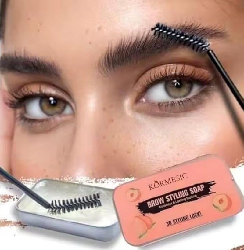 Eyebrow Wax Clear Brow Gel - All Day hold Waterproof Clear Eyebrow Gel, Lift & Freeze Brow Soap for Brow Lamination Effect, Eye Brow Wax Without Residue (pink) - Image 1