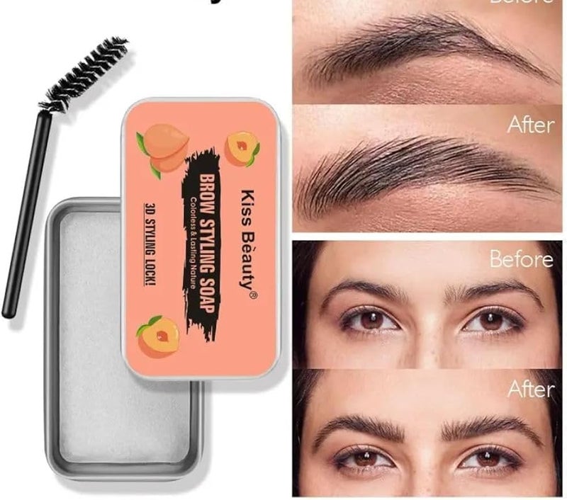 Eyebrow Wax Clear Brow Gel - All Day hold Waterproof Clear Eyebrow Gel, Lift & Freeze Brow Soap for Brow Lamination Effect, Eye Brow Wax Without Residue (pink) - Image 5