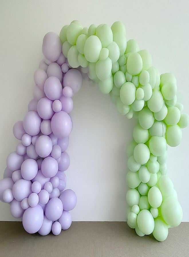 AMFIN (Pack of 100) Pastel Birthday Decoration Item Balloons - Green & Purple - Image 4
