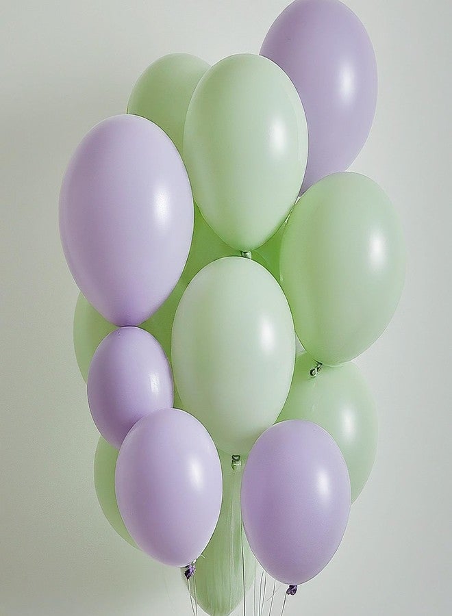 AMFIN (Pack of 100) Pastel Birthday Decoration Item Balloons - Green & Purple - Image 3