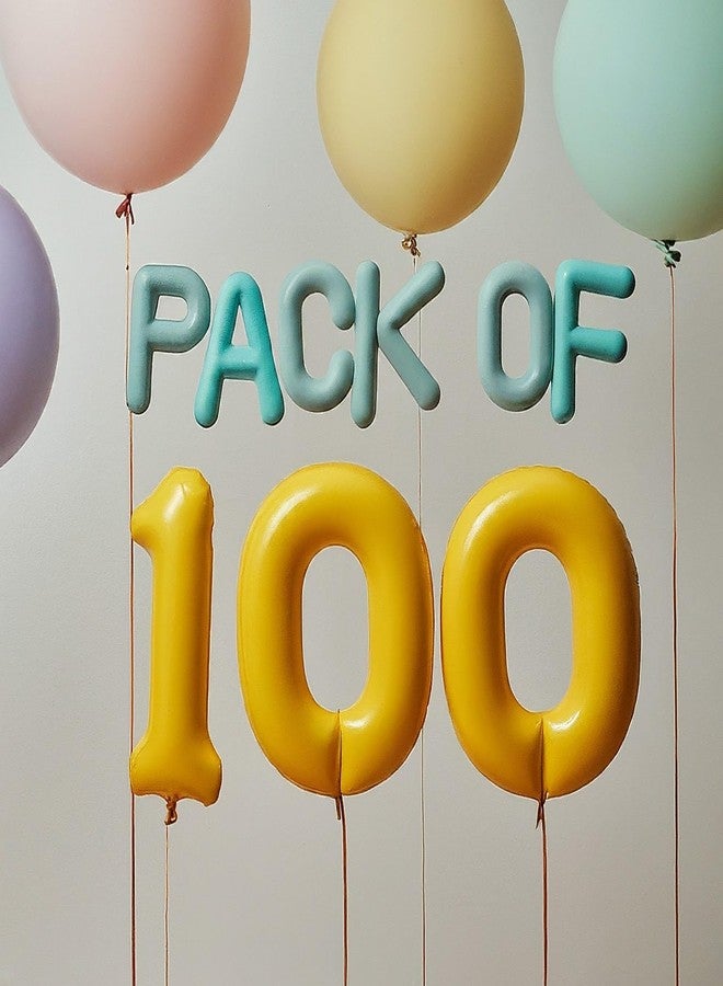 AMFIN (Pack of 100) Pastel Birthday Decoration Item Balloons - Green & Purple - Image 2