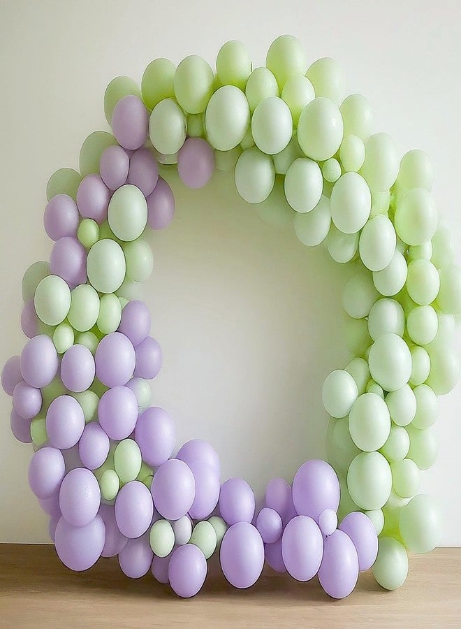 AMFIN (Pack of 100) Pastel Birthday Decoration Item Balloons - Green & Purple - Image 1