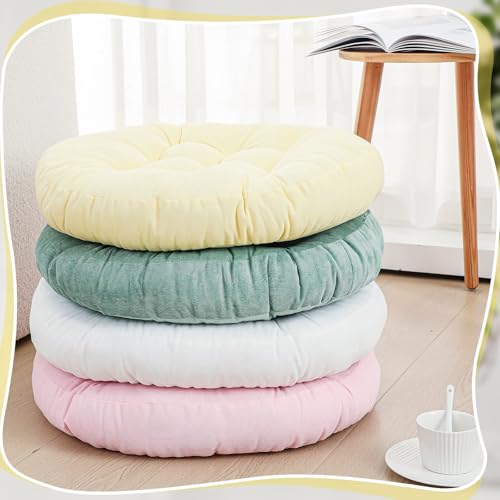 Jerify 4 Pcs Floor Pillow Cushions 22 x 22 Inch Round Square Large Meditation Floor Pillow for Classroom Adult Meditation Picnic Party Seating Learning Daycare School (Round,Macaroon) - Image 5