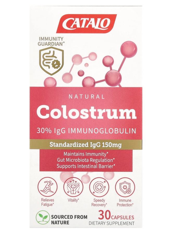CATALO Natural Colostrum 30% IgG Immunoglobulin 30 Capsules (500 mg Per Capsule) - Image 1
