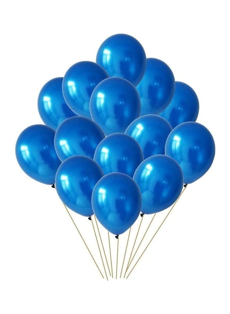100 pcs blue metallic balloons for birthday balloon decoration, balloons for birthday, anniversaries, husband, wife, kids, adults. - Image 1