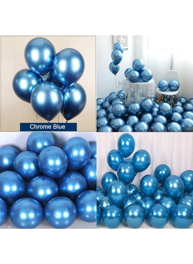 100 pcs blue metallic balloons for birthday balloon decoration, balloons for birthday, anniversaries, husband, wife, kids, adults. - Image 3