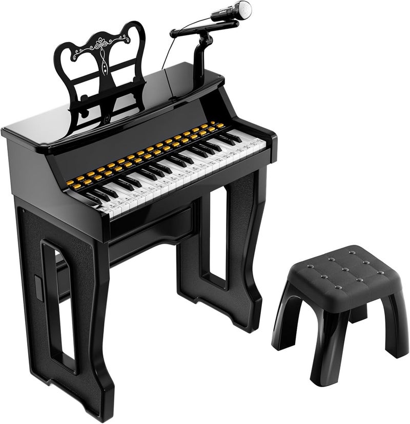 Halamine Kids' Toy Piano with Keyboard Stickers - 37 Keys, Educational Gift for 3-7 Year Olds - Image 1