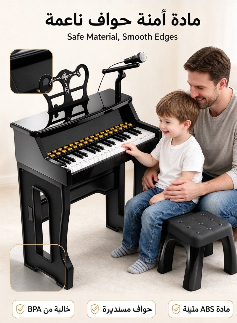 Halamine Kids' Toy Piano with Keyboard Stickers - 37 Keys, Educational Gift for 3-7 Year Olds - Image 5