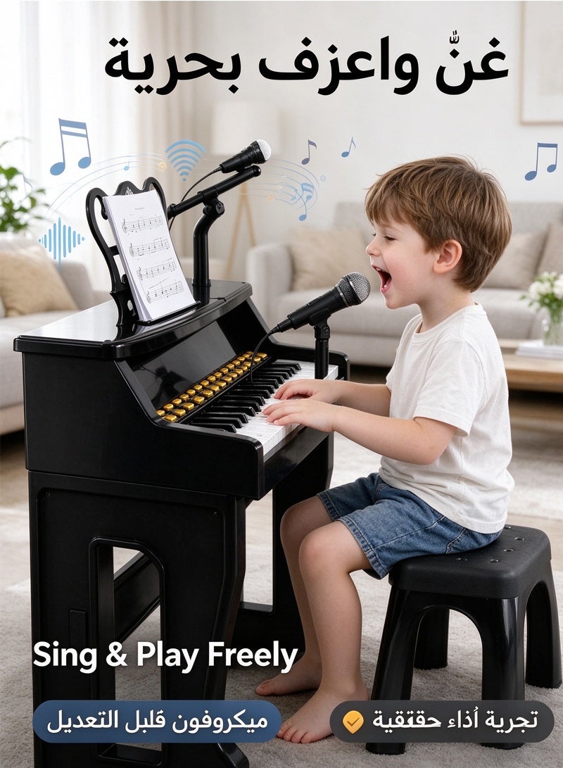 Halamine Kids' Toy Piano with Keyboard Stickers - 37 Keys, Educational Gift for 3-7 Year Olds - Image 4