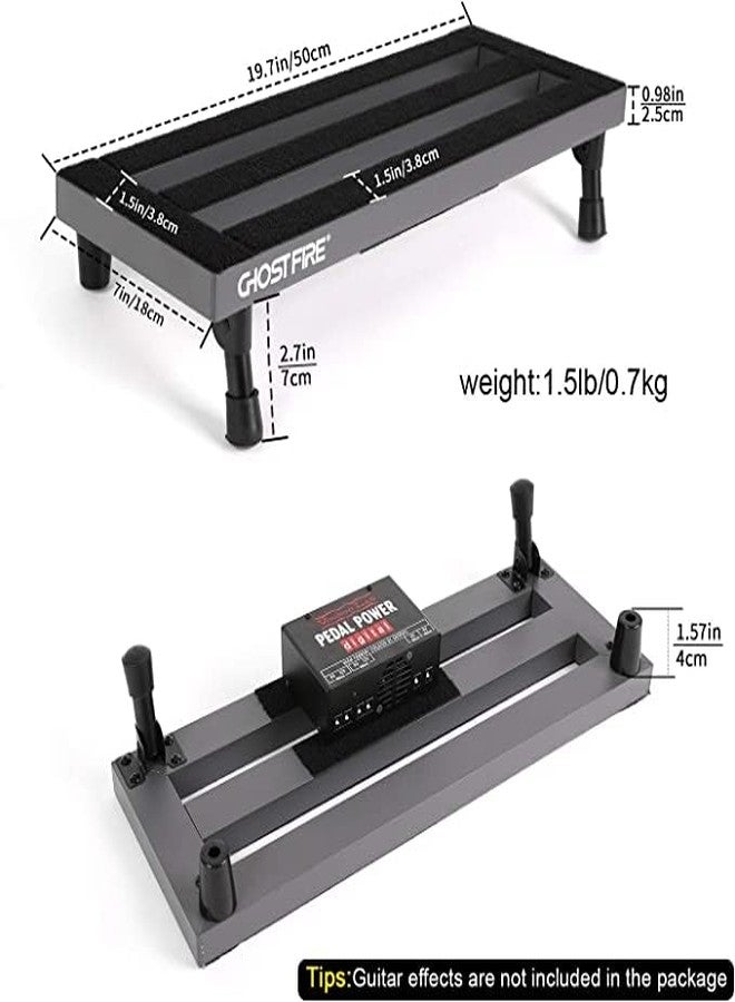 GHOSTFIRE Ghost Fire Guitar Pedal Board Aluminum Alloy 1.1lb Super light Effect Pedalboard19.7''x7'' with Carry Bag,SPL-02 - Image 2