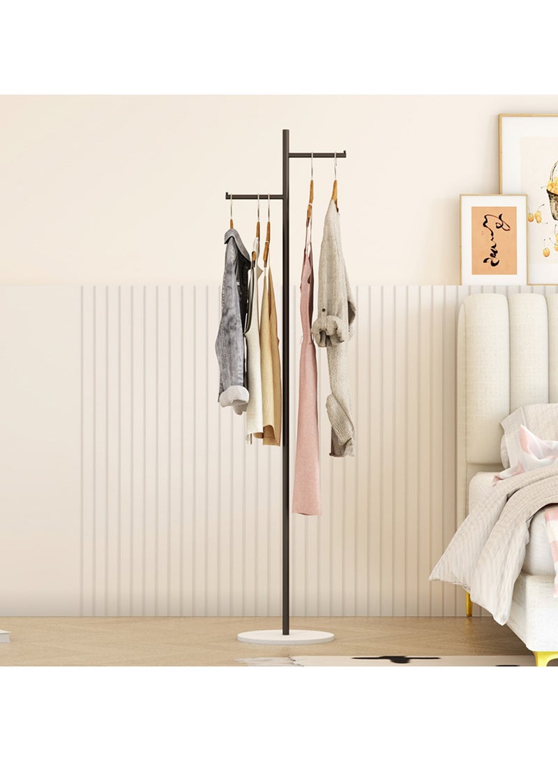 YQbest Metal Coat Rack Freestanding with Natural Marble Base 167cm Entryway Coats Hanger Stand with 3 Hooks, Home Bedroom Hotel Hall Tree for Coats, Hats, Scarves, Clothes, and Handbags - Image 1