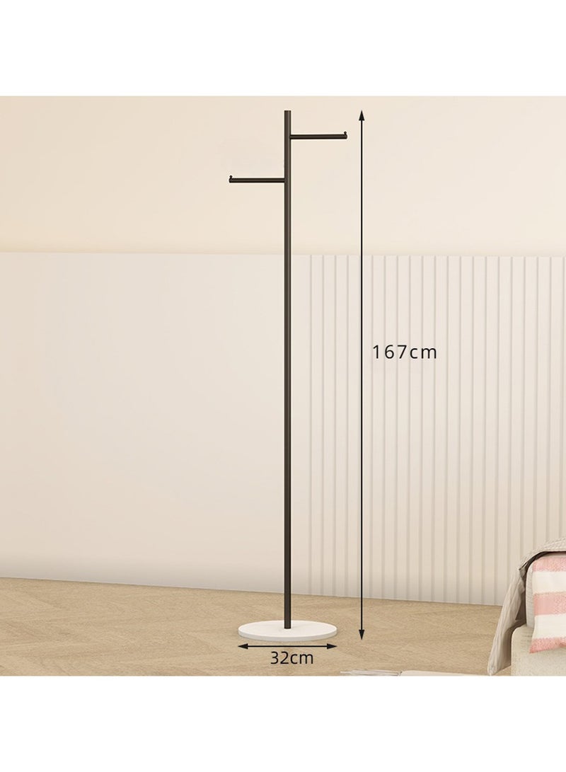 YQbest Metal Coat Rack Freestanding with Natural Marble Base 167cm Entryway Coats Hanger Stand with 3 Hooks, Home Bedroom Hotel Hall Tree for Coats, Hats, Scarves, Clothes, and Handbags - Image 3