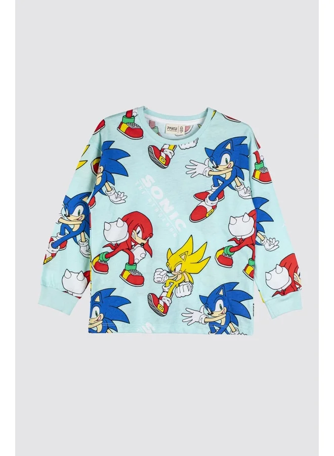 zuzunga The Hedgehog Super Sonic Pattern %100 Cotton Children's Pajama Set.