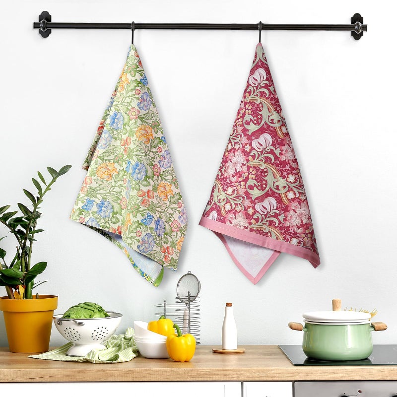 Arquiel Vintage Flower Tea Towels  Cotton Kitchen Towel 18.9 ? 27.5 inch  Quick Drying Dish Cloth for Party Anniversary Holiday Decoration Housewarming Gifts - Image 3