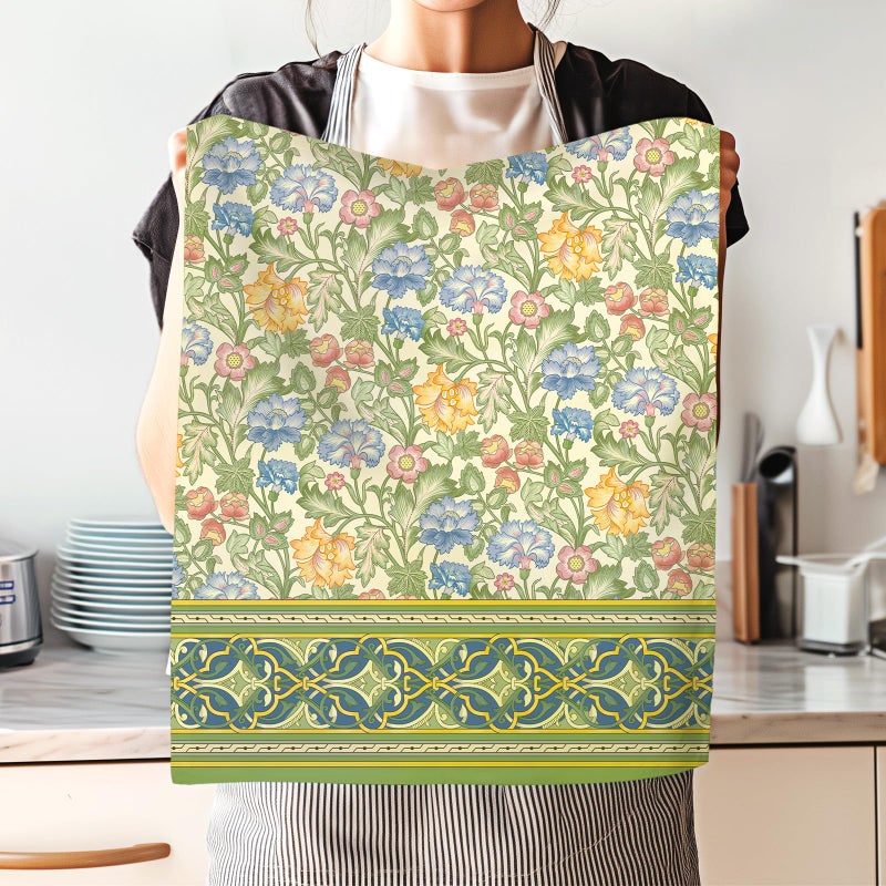 Arquiel Vintage Flower Tea Towels  Cotton Kitchen Towel 18.9 ? 27.5 inch  Quick Drying Dish Cloth for Party Anniversary Holiday Decoration Housewarming Gifts - Image 5