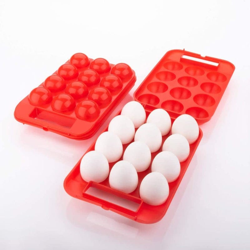 Vastate Plastic Egg Carry Tray Holder Carrier Storage Box 12 Eggs Multicolor - Image 1