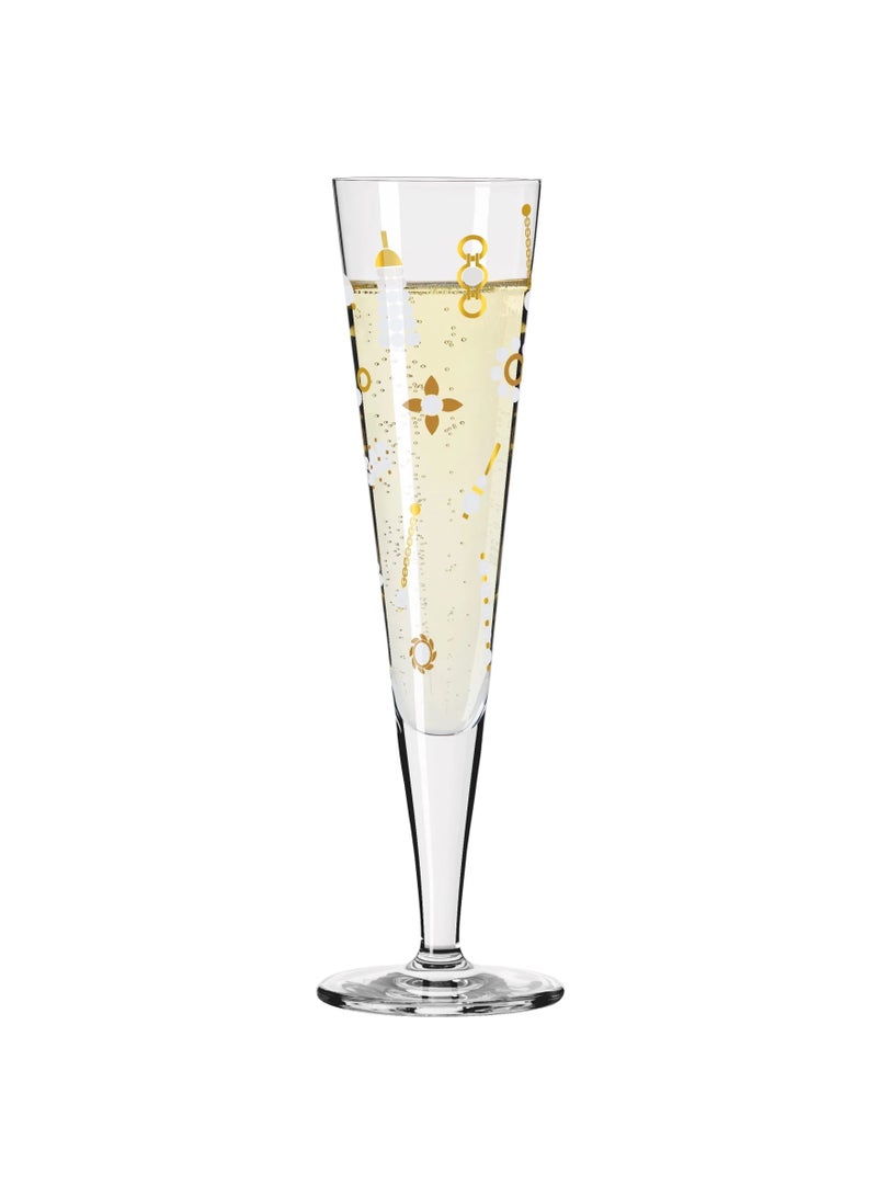 RITZENHOFF Champagne Glass 1 Piece 205 ml  Goldnacht  Champagne Glass,  Ideal for Champagne & Sparkling Drinks  Crystal Glass, Dishwasher Safe, Glass with real Gold Decoration, Delivered in an Exclusive Gift Box ,Made in Germany - Image 2