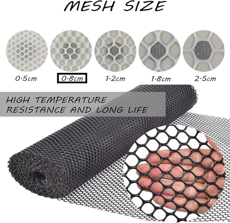 Balcony Privacy Network Plastic Garden Fencing Net, Durable Encrypted Hole Poultry Breeding Netting Balcony Protection Net Black ﻿ ﻿(Black-0.8cm,1.2mx10m) - Image 5