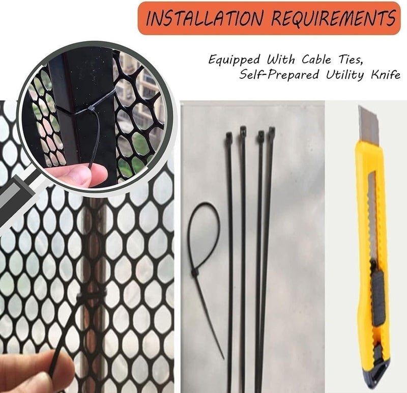 Balcony Privacy Network Plastic Garden Fencing Net, Durable Encrypted Hole Poultry Breeding Netting Balcony Protection Net Black ﻿ ﻿(Black-0.8cm,1.2mx10m) - Image 4
