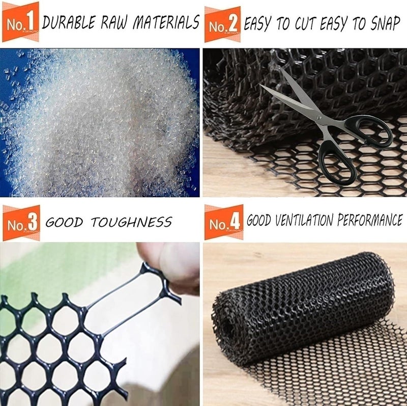Balcony Privacy Network Plastic Garden Fencing Net, Durable Encrypted Hole Poultry Breeding Netting Balcony Protection Net Black ﻿ ﻿(Black-0.8cm,1.2mx10m) - Image 3
