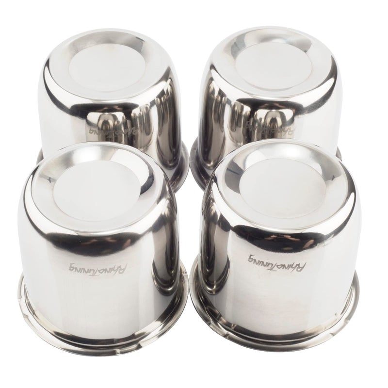 RTRHINOTUNING 331in Wheel Center Caps Stainless Steel Push Through Cover for Truck Trailer Wheel Rims Set of 4