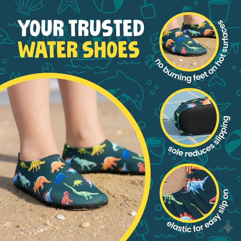 Slipstop AntiSlip Shoes for Kids - Quick-Dry Aqua Socks Beach Shoes for Kids - Barefoot Shoes for Water Sports Yoga Exercise - Image 3