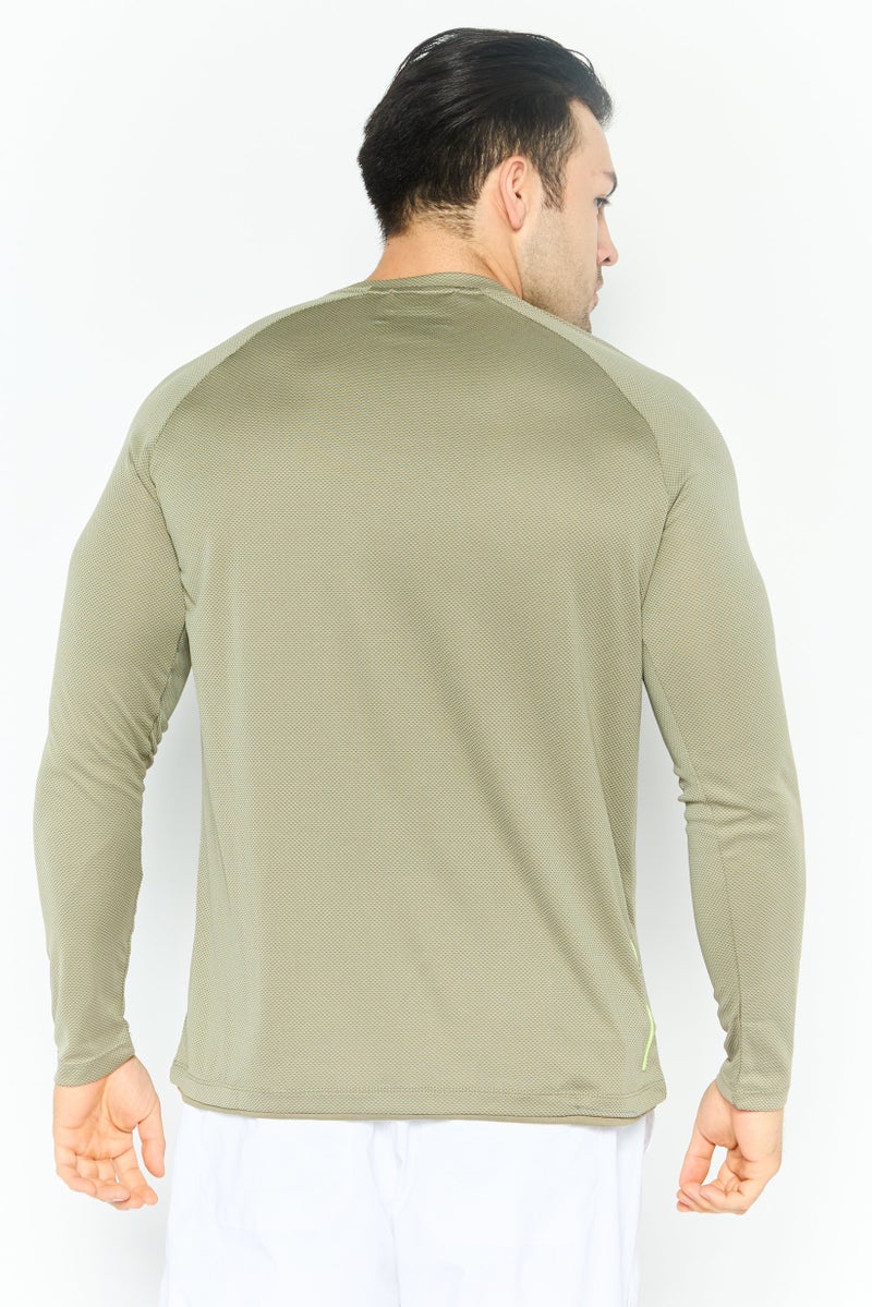 Avalanche Men Sportswear Fit Long Sleeve Training T-Shirt, Sage Green - Image 3