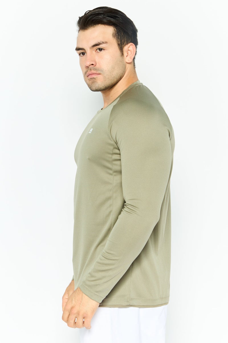 Avalanche Men Sportswear Fit Long Sleeve Training T-Shirt, Sage Green - Image 2