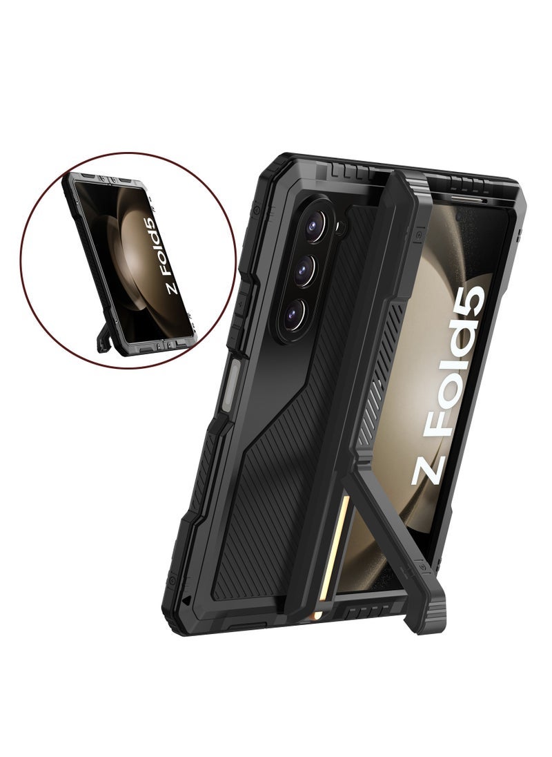 general Case for Samsung Galaxy Z Fold 5 Case with Kickstand & Hinge Protection , Shockproof Heavy Duty Rugged Stand Phone Cover Case for Galaxy Z Fold 5 Phone Case - Image 4
