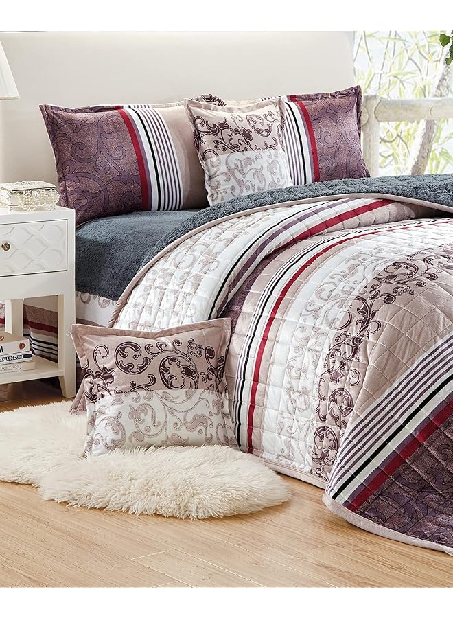 إيروريكس طقم لحاف شتوي قابل للعكس من صوف الشيربا الناعم المريح مقاس مفرد 160 - Image 2