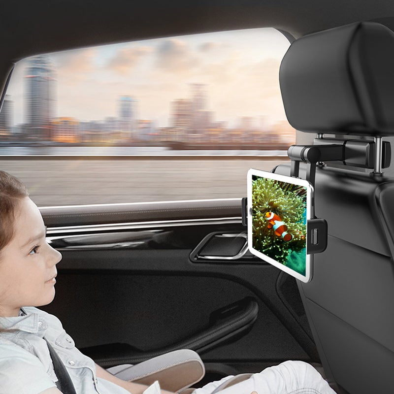 Car Headrest Mount, 360-Degree Adjustable Tablet Holder for Smartphones and Tablets - Image 3
